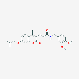 N~1~-(3,4-dimethoxybenzyl)-3-{4-methyl-7-[(2-methylallyl)oxy]-2-oxo-2H-chromen-3-yl}propanamide