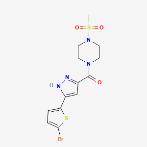 [5-(5-bromo-2-thienyl)-1H-pyrazol-3-yl][4-(methylsulfonyl)piperazino]methanone