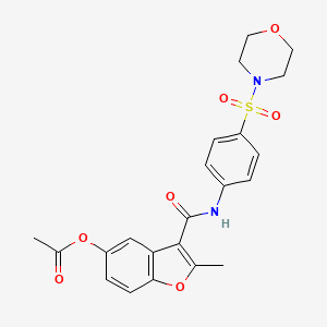 molecular formula C22H22N2O7S B14955117 2-Methyl-3-{[4-(morpholin-4-ylsulfonyl)phenyl]carbamoyl}-1-benzofuran-5-yl acetate 