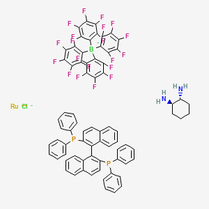molecular formula C74H46BClF20N2P2Ru B1495512 (1R,2R)-Cyclohexane-1,2-diamine;[1-(2-diphenylphosphanylnaphthalen-1-yl)naphthalen-2-yl]-diphenylphosphane;ruthenium(2+);tetrakis(2,3,4,5,6-pentafluorophenyl)boranuide;chloride 