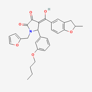 molecular formula C29H29NO6 B14955133 5-(3-butoxyphenyl)-1-(furan-2-ylmethyl)-3-hydroxy-4-[(2-methyl-2,3-dihydro-1-benzofuran-5-yl)carbonyl]-1,5-dihydro-2H-pyrrol-2-one 