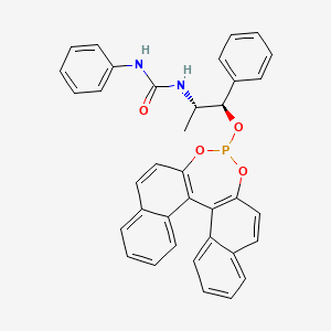 molecular formula C36H29N2O4P B1495514 1-[(1R,2S)-1-(12,14-Dioxa-13-phosphapentacyclo[13.8.0.02,11.03,8.018,23]tricosa-1(15),2(11),3,5,7,9,16,18,20,22-decaen-13-yloxy)-1-phenylpropan-2-yl]-3-phenylurea 