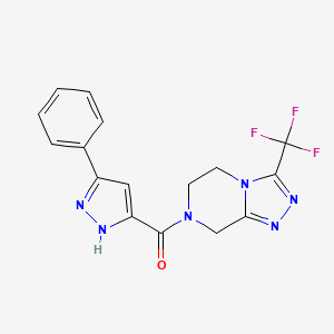 (5-phenyl-1H-pyrazol-3-yl)[3-(trifluoromethyl)-5,6-dihydro[1,2,4]triazolo[4,3-a]pyrazin-7(8H)-yl]methanone