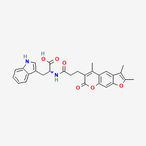 molecular formula C28H26N2O6 B14955146 N-[3-(2,3,5-trimethyl-7-oxo-7H-furo[3,2-g]chromen-6-yl)propanoyl]-D-tryptophan 