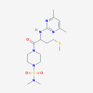 4-[2-[(4,6-dimethyl-2-pyrimidinyl)amino]-4-(methylsulfanyl)butanoyl]-N,N-dimethyltetrahydro-1(2H)-pyrazinesulfonamide