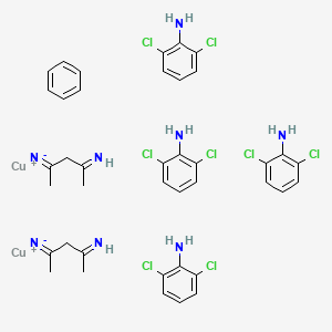 molecular formula C40H44Cl8Cu2N8 B1495520 Benzene;copper(1+);2,6-dichloroaniline;4-iminopentan-2-ylideneazanide 