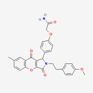 2-(4-{2-[2-(4-Methoxyphenyl)ethyl]-7-methyl-3,9-dioxo-1,2,3,9-tetrahydrochromeno[2,3-c]pyrrol-1-yl}phenoxy)acetamide