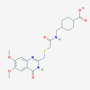 molecular formula C21H27N3O6S B14955221 4-{[({[(4-Hydroxy-6,7-dimethoxyquinazolin-2-yl)methyl]sulfanyl}acetyl)amino]methyl}cyclohexanecarboxylic acid 