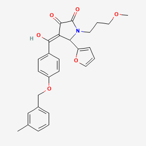 molecular formula C27H27NO6 B14955226 5-(furan-2-yl)-3-hydroxy-1-(3-methoxypropyl)-4-({4-[(3-methylbenzyl)oxy]phenyl}carbonyl)-1,5-dihydro-2H-pyrrol-2-one 