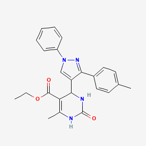 molecular formula C24H24N4O3 B14955234 ethyl 6-methyl-4-[3-(4-methylphenyl)-1-phenyl-1H-pyrazol-4-yl]-2-oxo-1,2,3,4-tetrahydropyrimidine-5-carboxylate 