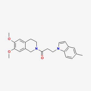 molecular formula C23H26N2O3 B14955244 1-(6,7-dimethoxy-3,4-dihydroisoquinolin-2(1H)-yl)-3-(5-methyl-1H-indol-1-yl)propan-1-one 