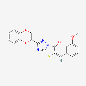 (5E)-2-(2,3-dihydro-1,4-benzodioxin-2-yl)-5-(3-methoxybenzylidene)[1,3]thiazolo[3,2-b][1,2,4]triazol-6(5H)-one