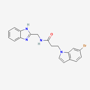 molecular formula C19H17BrN4O B14955266 N-(1H-benzimidazol-2-ylmethyl)-3-(6-bromo-1H-indol-1-yl)propanamide 