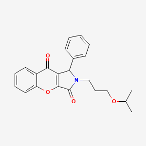 molecular formula C23H23NO4 B14955275 1-Phenyl-2-[3-(propan-2-yloxy)propyl]-1,2-dihydrochromeno[2,3-c]pyrrole-3,9-dione 