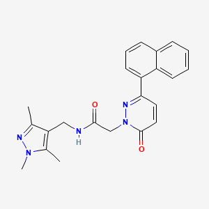 2-(3-(naphthalen-1-yl)-6-oxopyridazin-1(6H)-yl)-N-((1,3,5-trimethyl-1H-pyrazol-4-yl)methyl)acetamide