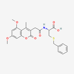 molecular formula C24H25NO7S B14955318 S-benzyl-N-[(5,7-dimethoxy-4-methyl-2-oxo-2H-chromen-3-yl)acetyl]-L-cysteine 