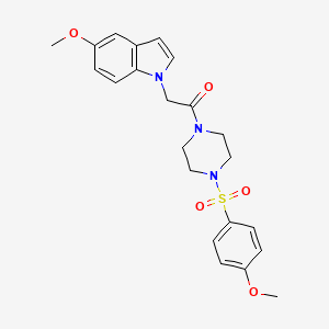 molecular formula C22H25N3O5S B14955320 5-methoxy-1-(2-{4-[(4-methoxyphenyl)sulfonyl]-1-piperazinyl}-2-oxoethyl)-1H-indole 