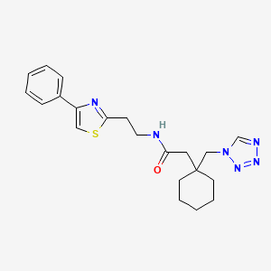 N-[2-(4-phenyl-1,3-thiazol-2-yl)ethyl]-2-[1-(1H-1,2,3,4-tetraazol-1-ylmethyl)cyclohexyl]acetamide