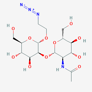 molecular formula C16H28N4O11 B1495533 N-[(2S,3R,4R,5S,6R)-2-[(2S,3S,4S,5S,6R)-2-(2-Azidoethoxy)-4,5-dihydroxy-6-(hydroxymethyl)oxan-3-yl]oxy-4,5-dihydroxy-6-(hydroxymethyl)oxan-3-yl]acetamide CAS No. 1858224-15-3