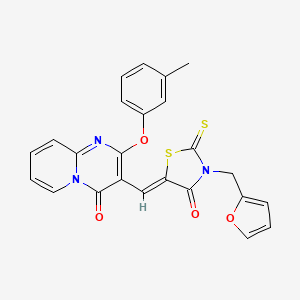 molecular formula C24H17N3O4S2 B14955338 3-{(Z)-[3-(furan-2-ylmethyl)-4-oxo-2-thioxo-1,3-thiazolidin-5-ylidene]methyl}-2-(3-methylphenoxy)-4H-pyrido[1,2-a]pyrimidin-4-one 