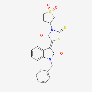 (3Z)-1-benzyl-3-[3-(1,1-dioxidotetrahydrothiophen-3-yl)-4-oxo-2-thioxo-1,3-thiazolidin-5-ylidene]-1,3-dihydro-2H-indol-2-one