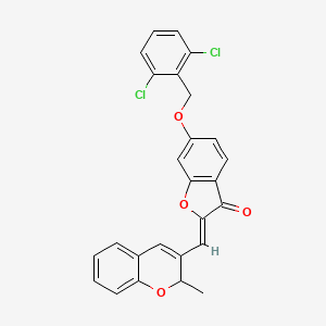 6-[(2,6-dichlorobenzyl)oxy]-2-[(Z)-1-(2-methyl-2H-chromen-3-yl)methylidene]-1-benzofuran-3-one