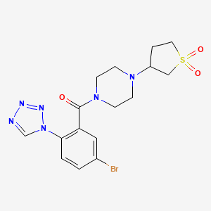 (5-bromo-2-(1H-tetrazol-1-yl)phenyl)(4-(1,1-dioxidotetrahydrothiophen-3-yl)piperazin-1-yl)methanone