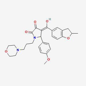 molecular formula C28H32N2O6 B14955417 3-hydroxy-5-(4-methoxyphenyl)-4-(2-methyl-2,3-dihydro-1-benzofuran-5-carbonyl)-1-[3-(morpholin-4-yl)propyl]-2,5-dihydro-1H-pyrrol-2-one 