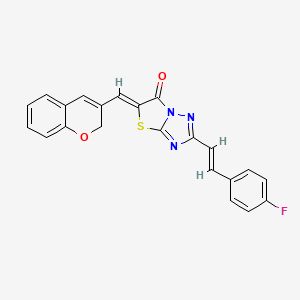 molecular formula C22H14FN3O2S B14955421 (5Z)-5-(2H-chromen-3-ylmethylidene)-2-[(E)-2-(4-fluorophenyl)ethenyl][1,3]thiazolo[3,2-b][1,2,4]triazol-6(5H)-one 