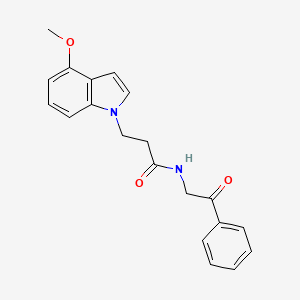 3-(4-methoxy-1H-indol-1-yl)-N-(2-oxo-2-phenylethyl)propanamide