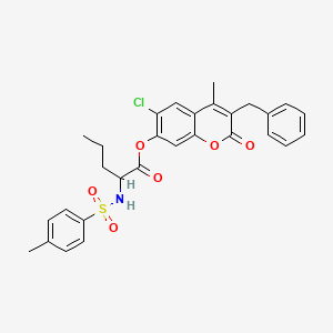 molecular formula C29H28ClNO6S B14955475 (3-benzyl-6-chloro-4-methyl-2-oxochromen-7-yl) 2-[(4-methylphenyl)sulfonylamino]pentanoate 