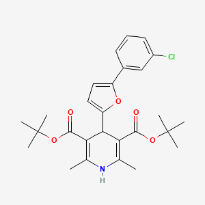 Di-tert-butyl 4-[5-(3-chlorophenyl)furan-2-yl]-2,6-dimethyl-1,4-dihydropyridine-3,5-dicarboxylate