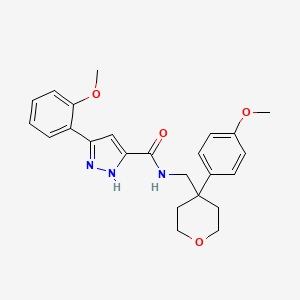 5-(2-methoxyphenyl)-N-{[4-(4-methoxyphenyl)tetrahydro-2H-pyran-4-yl]methyl}-1H-pyrazole-3-carboxamide