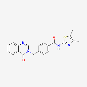 molecular formula C21H18N4O2S B14955493 N-(4,5-dimethyl-1,3-thiazol-2-yl)-4-{[4-oxo-3(4H)-quinazolinyl]methyl}benzamide 