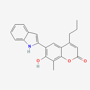 7-hydroxy-6-(1H-indol-2-yl)-8-methyl-4-propyl-2H-chromen-2-one