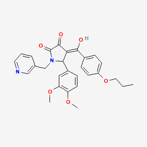 5-(3,4-dimethoxyphenyl)-3-hydroxy-4-[(4-propoxyphenyl)carbonyl]-1-(pyridin-3-ylmethyl)-1,5-dihydro-2H-pyrrol-2-one