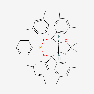 molecular formula C45H49O4P B1495554 (3aS,8aS)-(+)-4,4,8,8-Tetrakis(3,5-dimethylphenyl)tetrahydro-2,2-dimethyl-6-phenyl-1,3-dioxolo[4,5-e]dioxaphosphepin 