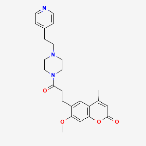 7-methoxy-4-methyl-6-(3-oxo-3-{4-[2-(4-pyridyl)ethyl]piperazino}propyl)-2H-chromen-2-one