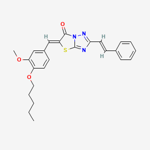 (5Z)-5-[3-methoxy-4-(pentyloxy)benzylidene]-2-[(E)-2-phenylethenyl][1,3]thiazolo[3,2-b][1,2,4]triazol-6(5H)-one