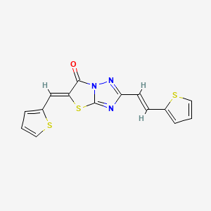 molecular formula C15H9N3OS3 B14955601 (5Z)-2-[(E)-2-(thiophen-2-yl)ethenyl]-5-(thiophen-2-ylmethylidene)[1,3]thiazolo[3,2-b][1,2,4]triazol-6(5H)-one 