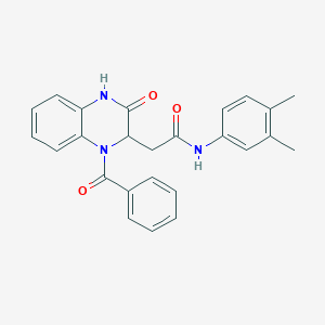 N-(3,4-dimethylphenyl)-2-[3-oxo-1-(phenylcarbonyl)-1,2,3,4-tetrahydroquinoxalin-2-yl]acetamide