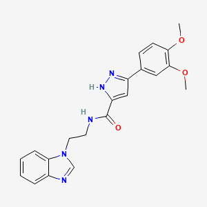 N-[2-(1H-benzimidazol-1-yl)ethyl]-5-(3,4-dimethoxyphenyl)-1H-pyrazole-3-carboxamide