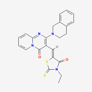 2-(3,4-dihydroisoquinolin-2(1H)-yl)-3-[(Z)-(3-ethyl-4-oxo-2-thioxo-1,3-thiazolidin-5-ylidene)methyl]-4H-pyrido[1,2-a]pyrimidin-4-one