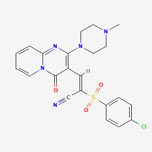 molecular formula C22H20ClN5O3S B14955665 (2E)-2-[(4-chlorophenyl)sulfonyl]-3-[2-(4-methylpiperazin-1-yl)-4-oxo-4H-pyrido[1,2-a]pyrimidin-3-yl]prop-2-enenitrile 