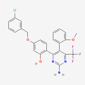 2-[2-Amino-5-(2-methoxyphenyl)-6-(trifluoromethyl)-4-pyrimidinyl]-5-[(3-chlorobenzyl)oxy]phenol