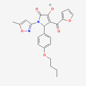 (4E)-5-(4-butoxyphenyl)-4-[furan-2-yl(hydroxy)methylidene]-1-(5-methyl-1,2-oxazol-3-yl)pyrrolidine-2,3-dione