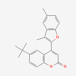 molecular formula C23H22O3 B14955695 6-tert-butyl-4-(3,5-dimethyl-1-benzofuran-2-yl)-2H-chromen-2-one 