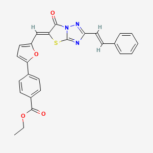 ethyl 4-{5-[(Z)-{6-oxo-2-[(E)-2-phenylethenyl][1,3]thiazolo[3,2-b][1,2,4]triazol-5(6H)-ylidene}methyl]furan-2-yl}benzoate