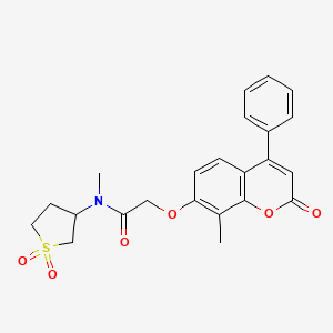 N-(1,1-dioxidotetrahydrothiophen-3-yl)-N-methyl-2-((8-methyl-2-oxo-4-phenyl-2H-chromen-7-yl)oxy)acetamide