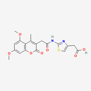 (2-{[(5,7-dimethoxy-4-methyl-2-oxo-2H-chromen-3-yl)acetyl]amino}-1,3-thiazol-4-yl)acetic acid